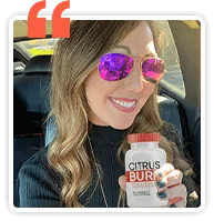 CitrusBurn customer with sunglasses holding product